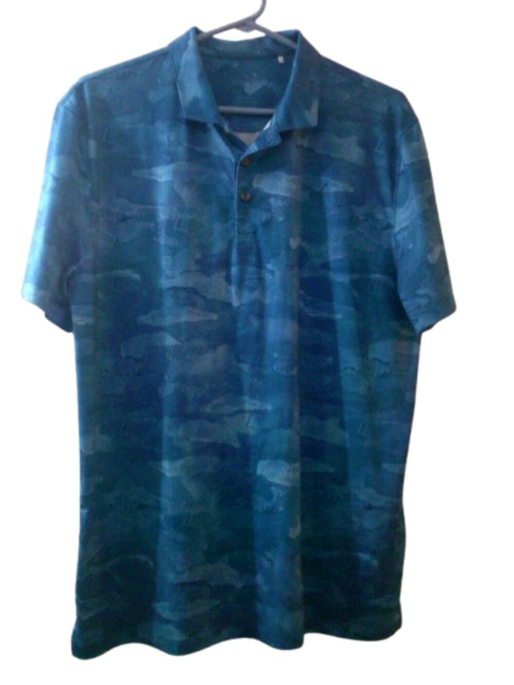 PUMA Mens Solarized Blue Camo Golf Polo Shirt XL/TG (40"chest)